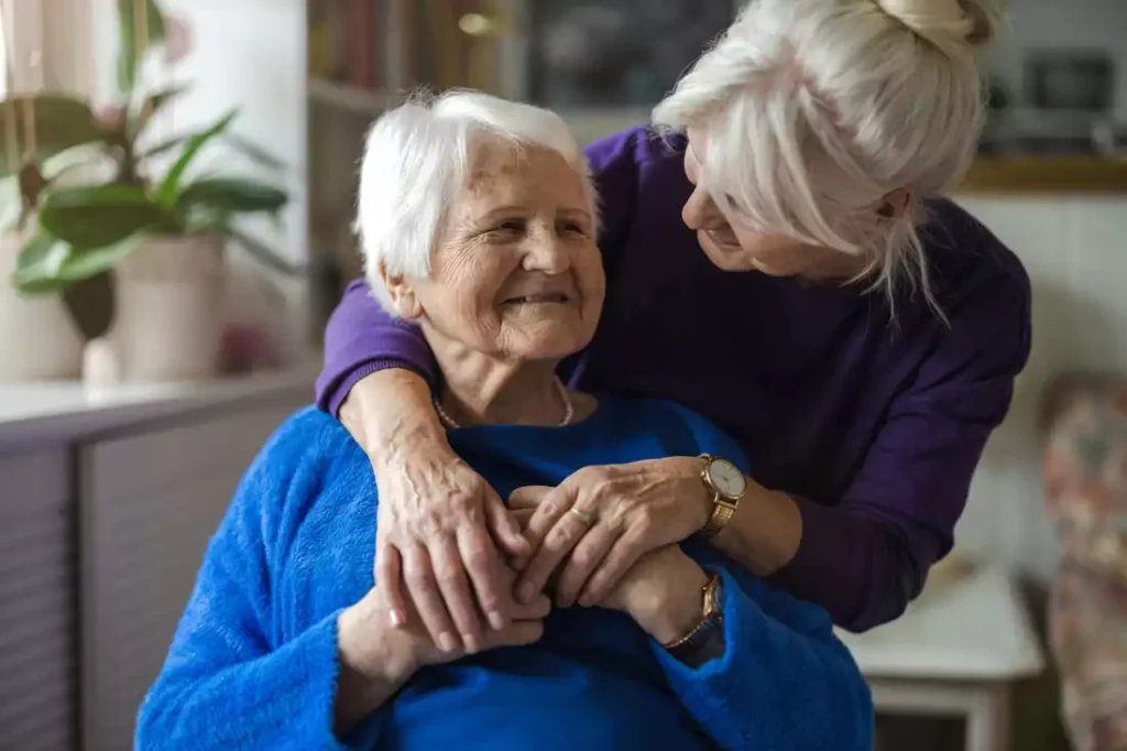 Audubon Care Homes senior and family member