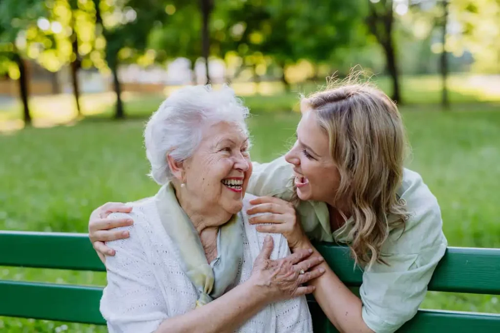 Audubon Care Homes senior lady and caregiver