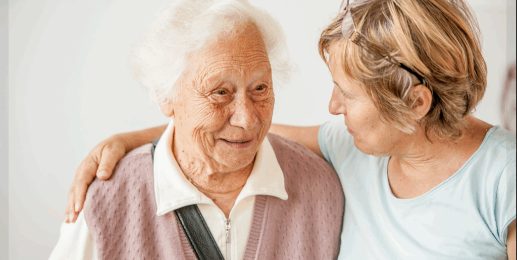 Audubon Care Homes senior and family member